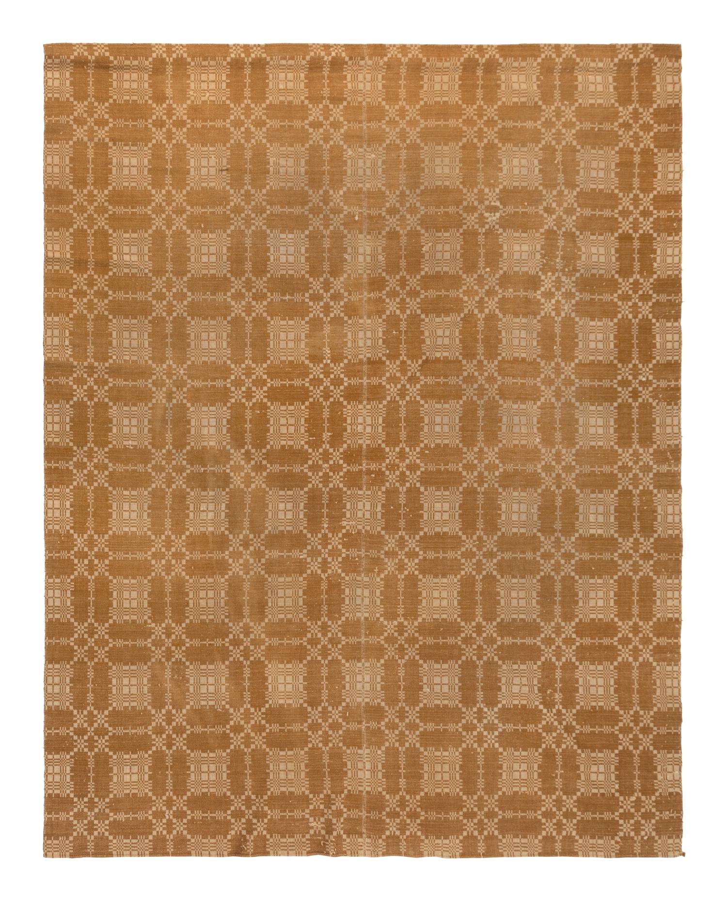 Four Cotton and Wool Jacquard Coverlets