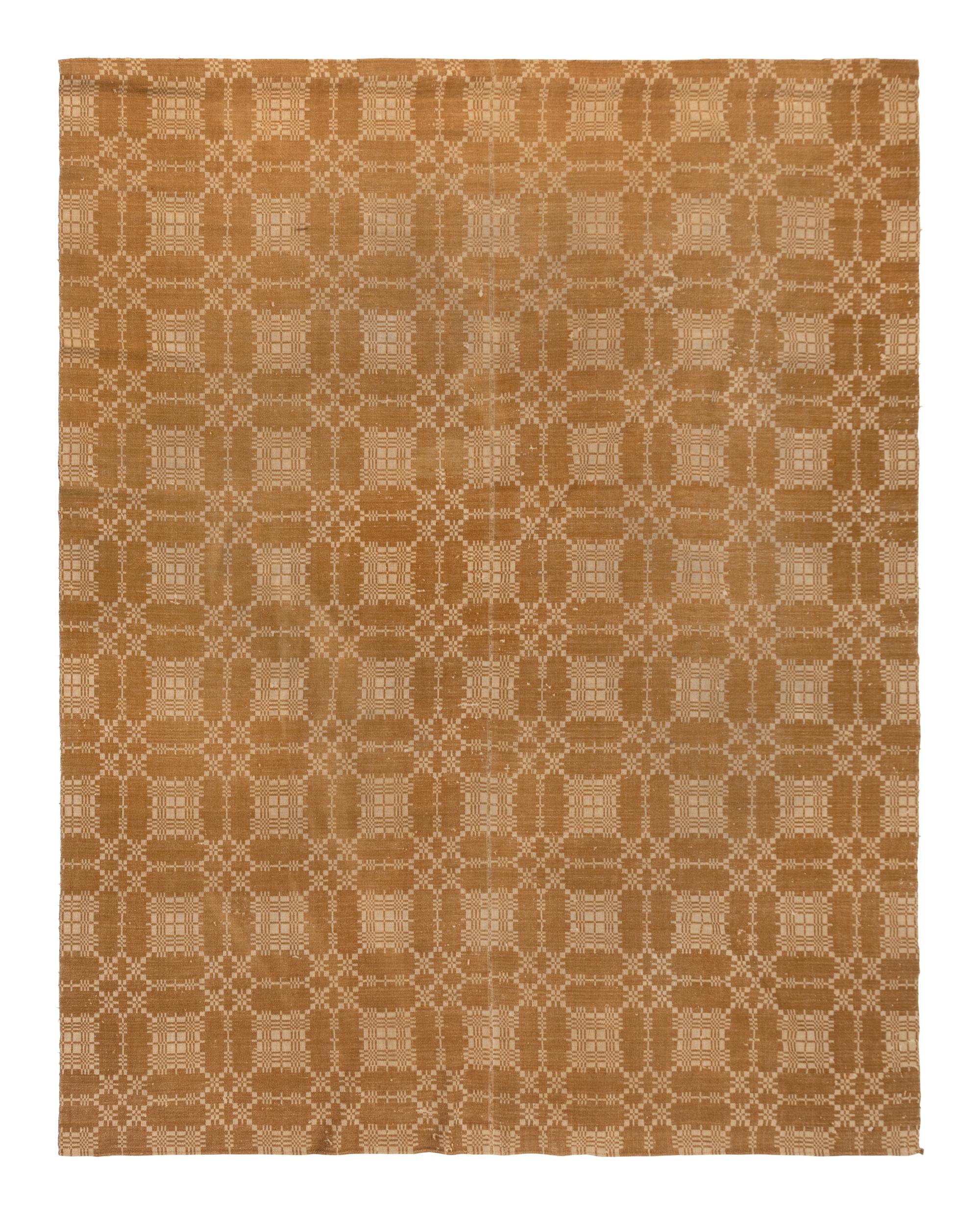 Four Cotton and Wool Jacquard Coverlets