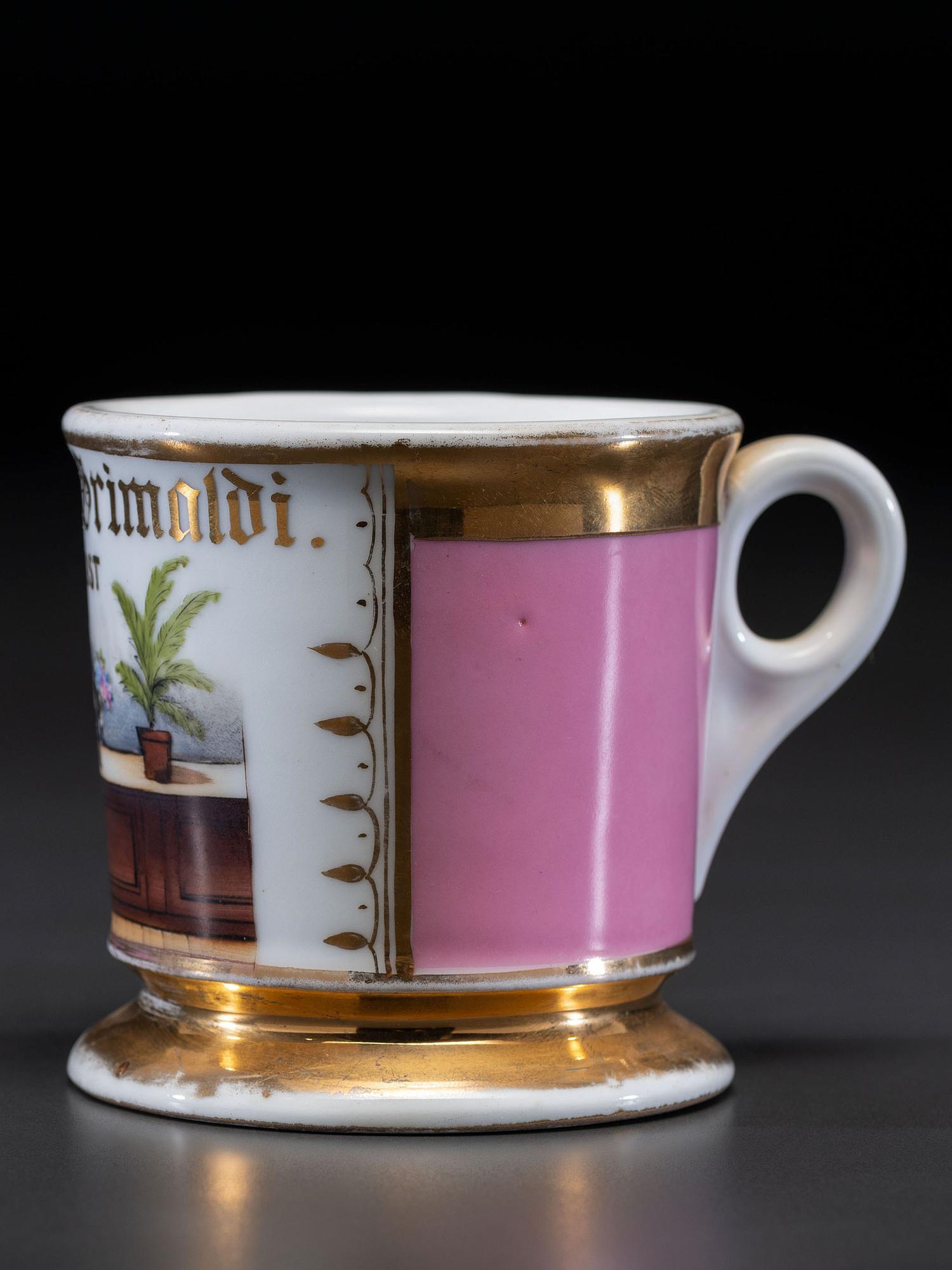 A Florist's Porcelain Occupational Shaving Mug