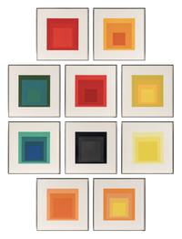 Homage to the Square: Edition Keller Ia-Ik (complete portfolio of ten screenprints, with text and portfolio case ), 1970