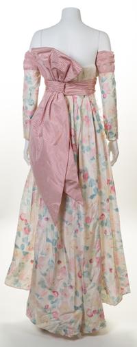 A Bernard Perris Silk Floral Strapless Dress Ensemble, Size 40.