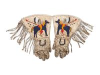 Northern Plains Pictorial Beaded Gauntlets