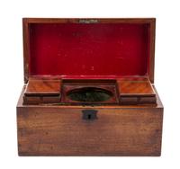 An English Mahogany Tea Caddy Width 12 inches. — 19TH CENTURY