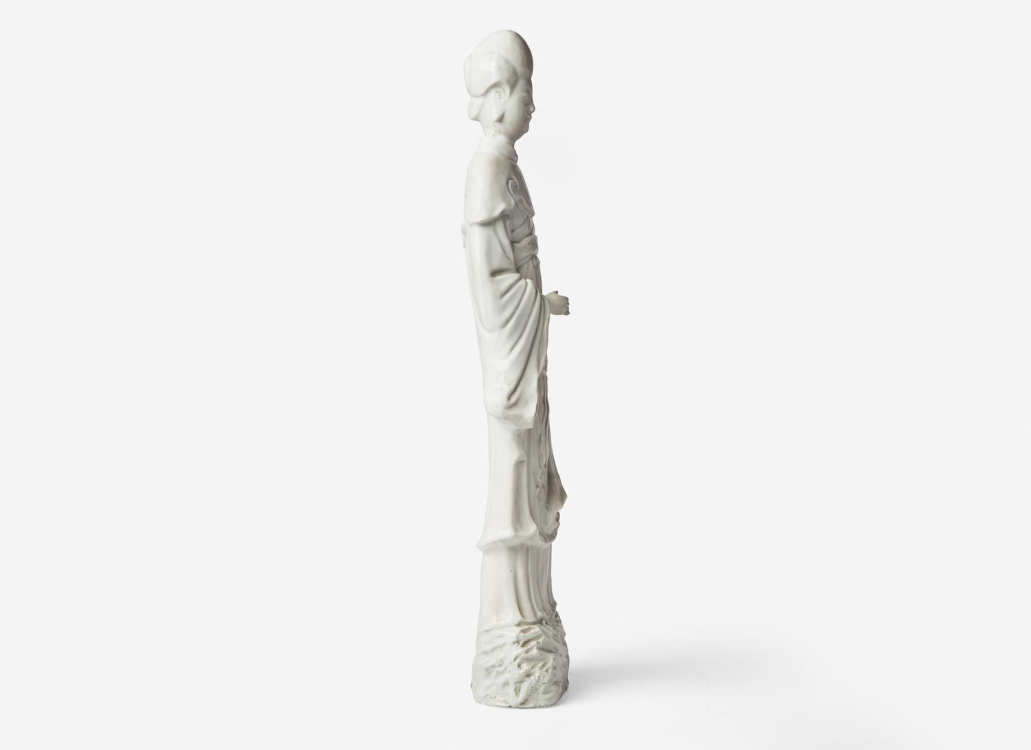 A Large Chinese Blanc De Chine Porcelain Figure of a Meiren