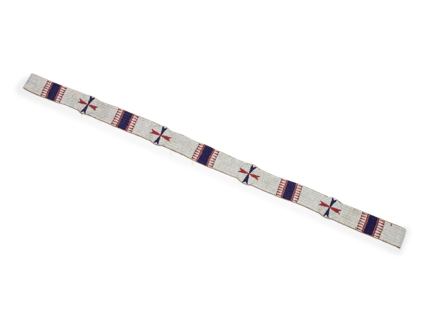 Sioux Beaded Hide Blanket Strip