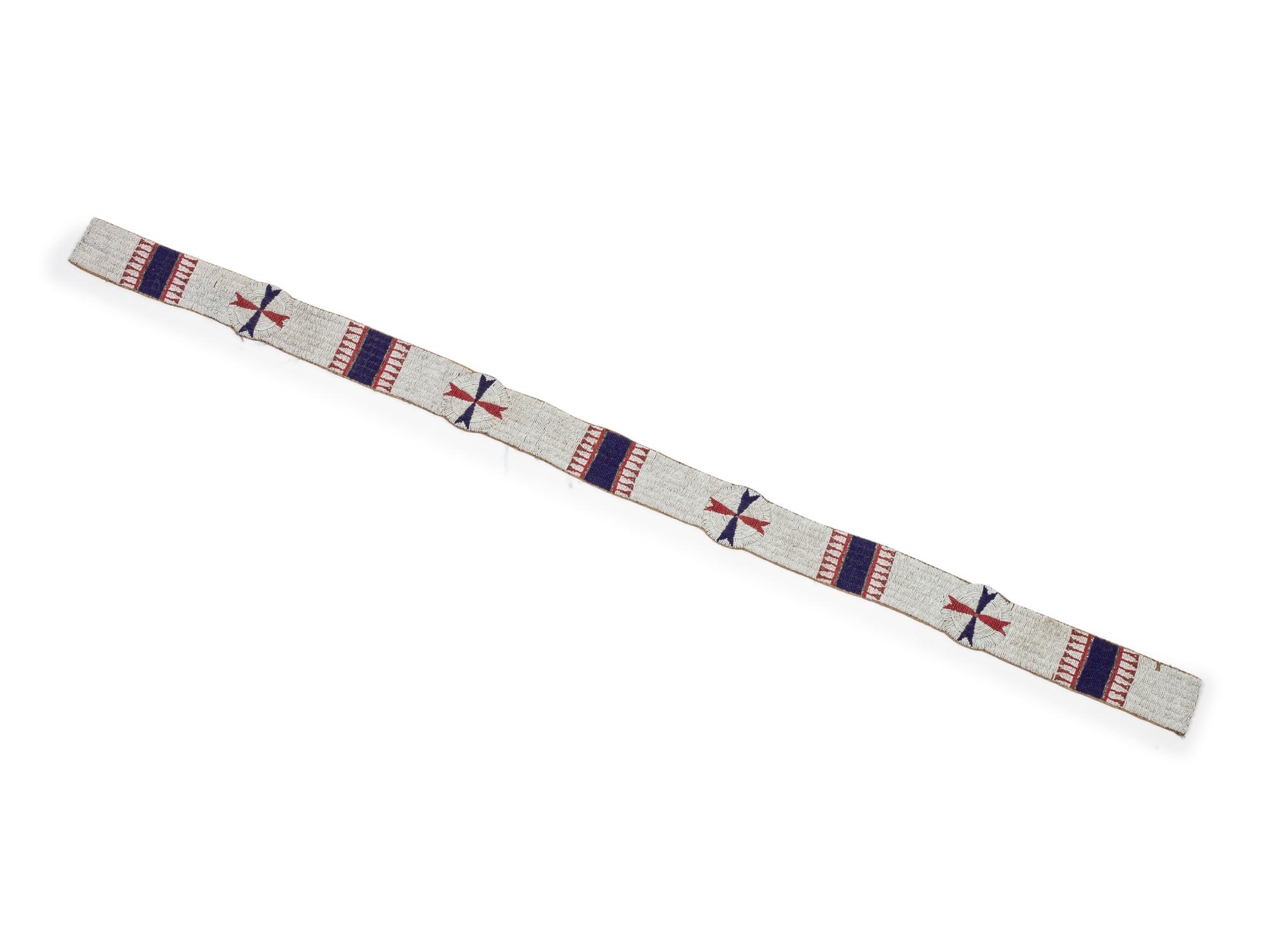Sioux Beaded Hide Blanket Strip