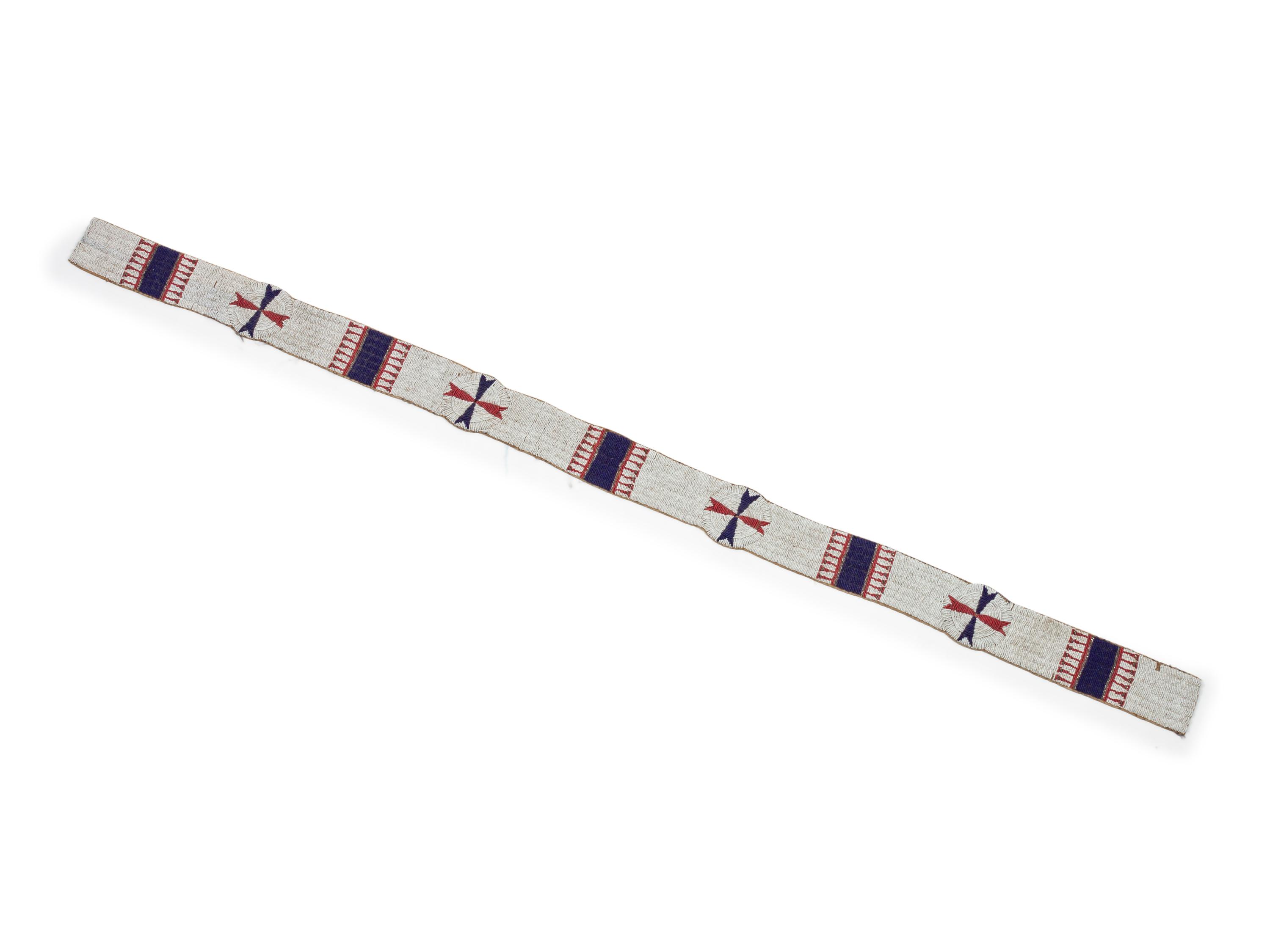 Sioux Beaded Hide Blanket Strip