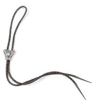 Southwestern Silver and Turquoise Bolo Height 1 1/4 inches