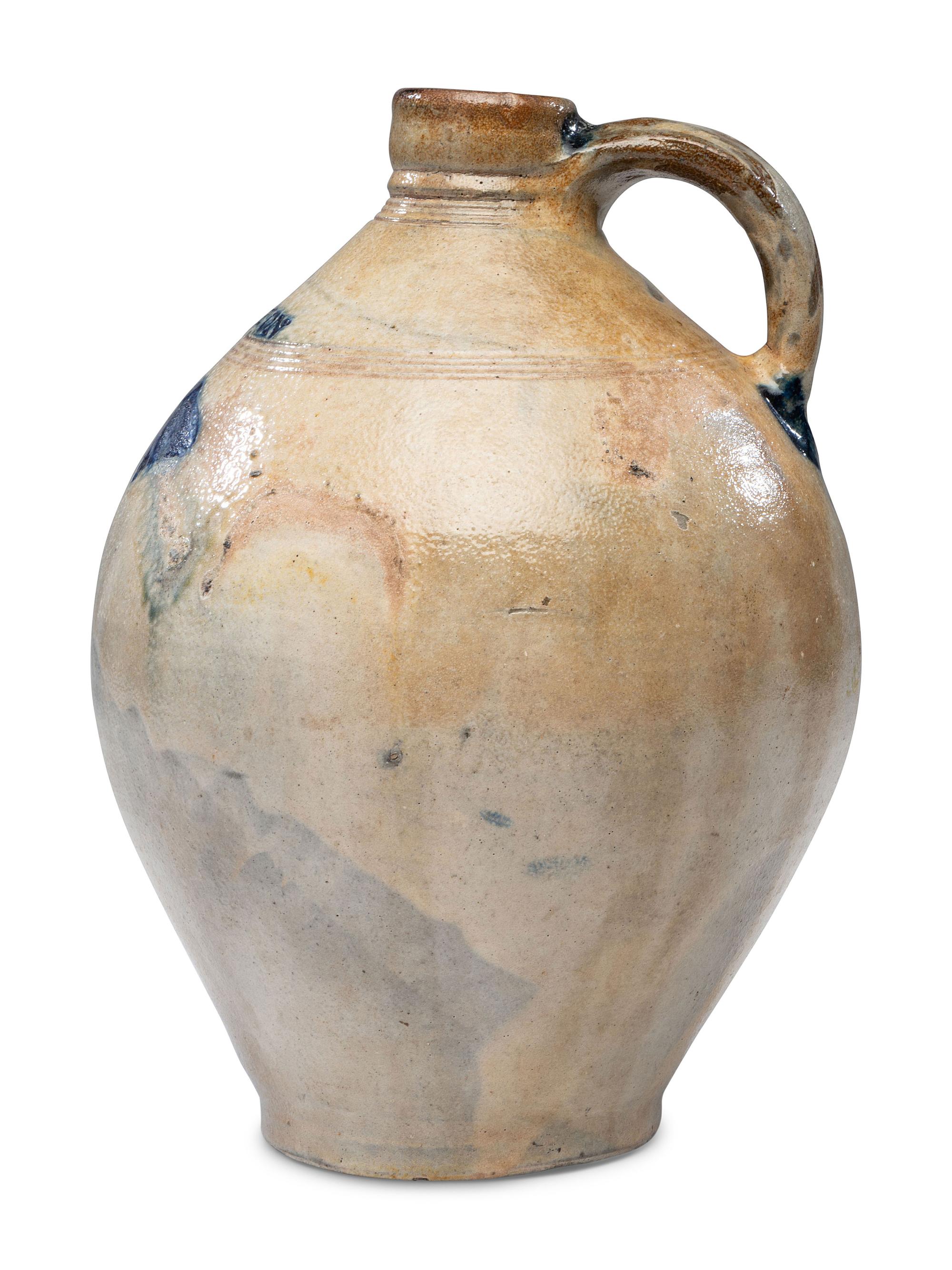 A Jonathan Fenton Cobalt Decorated Stoneware 'Fish' Jug