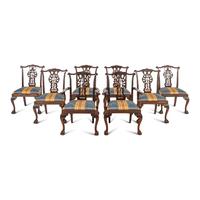 A Set of Eight George III Style Mahogany Dining Chairs