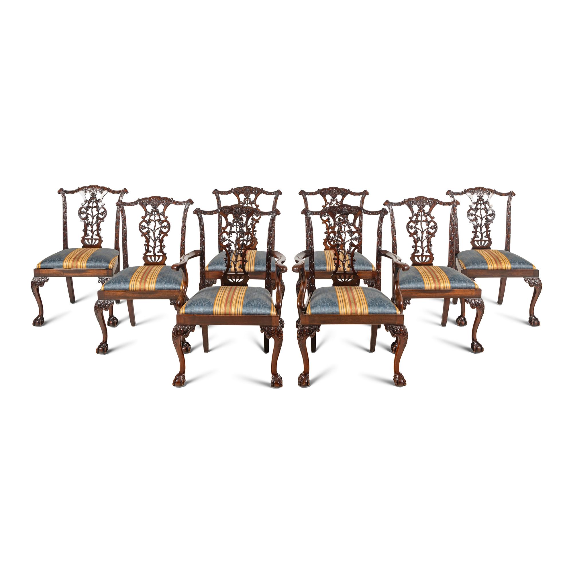 A Set of Eight George III Style Mahogany Dining Chairs