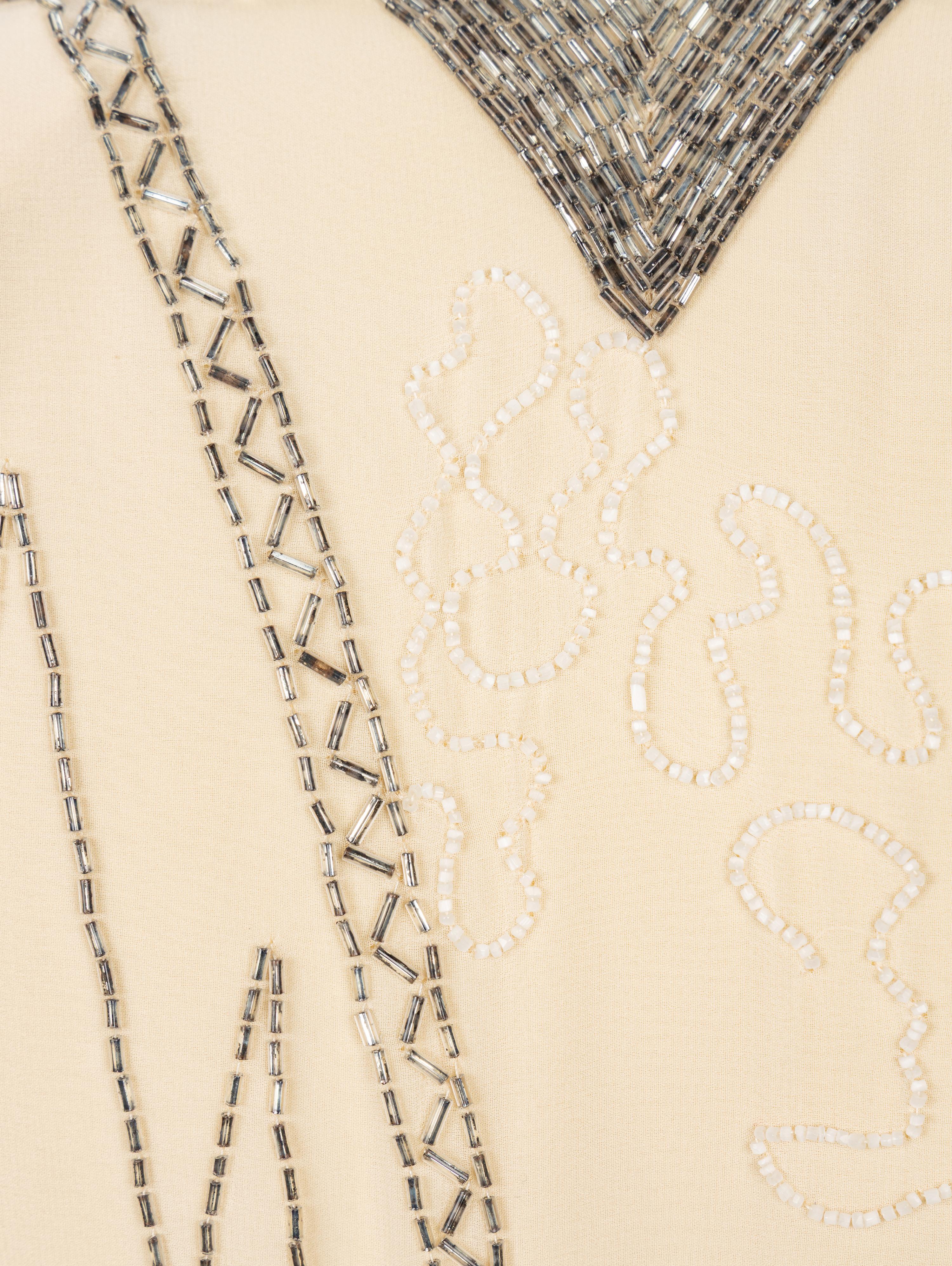 Fabrice, Beaded Cream Cocktail Dress