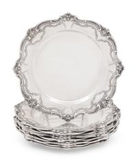 A Set of Twelve American Silver Bread Plates