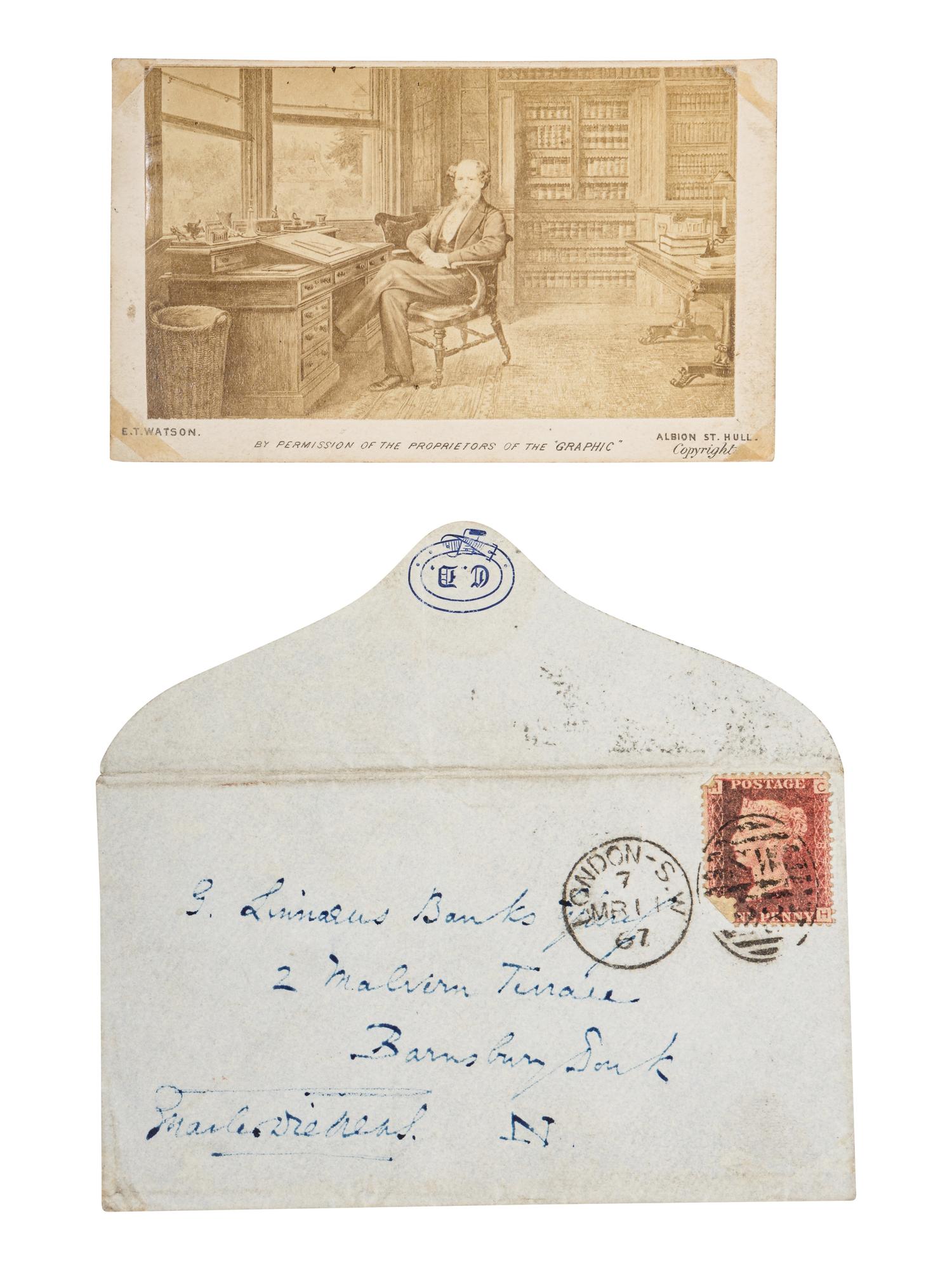 DICKENS, Charles (1812-1870). Autograph letter signed (“Charles Dickens”), to G. Linnaeus Banks, 9 March 1867.