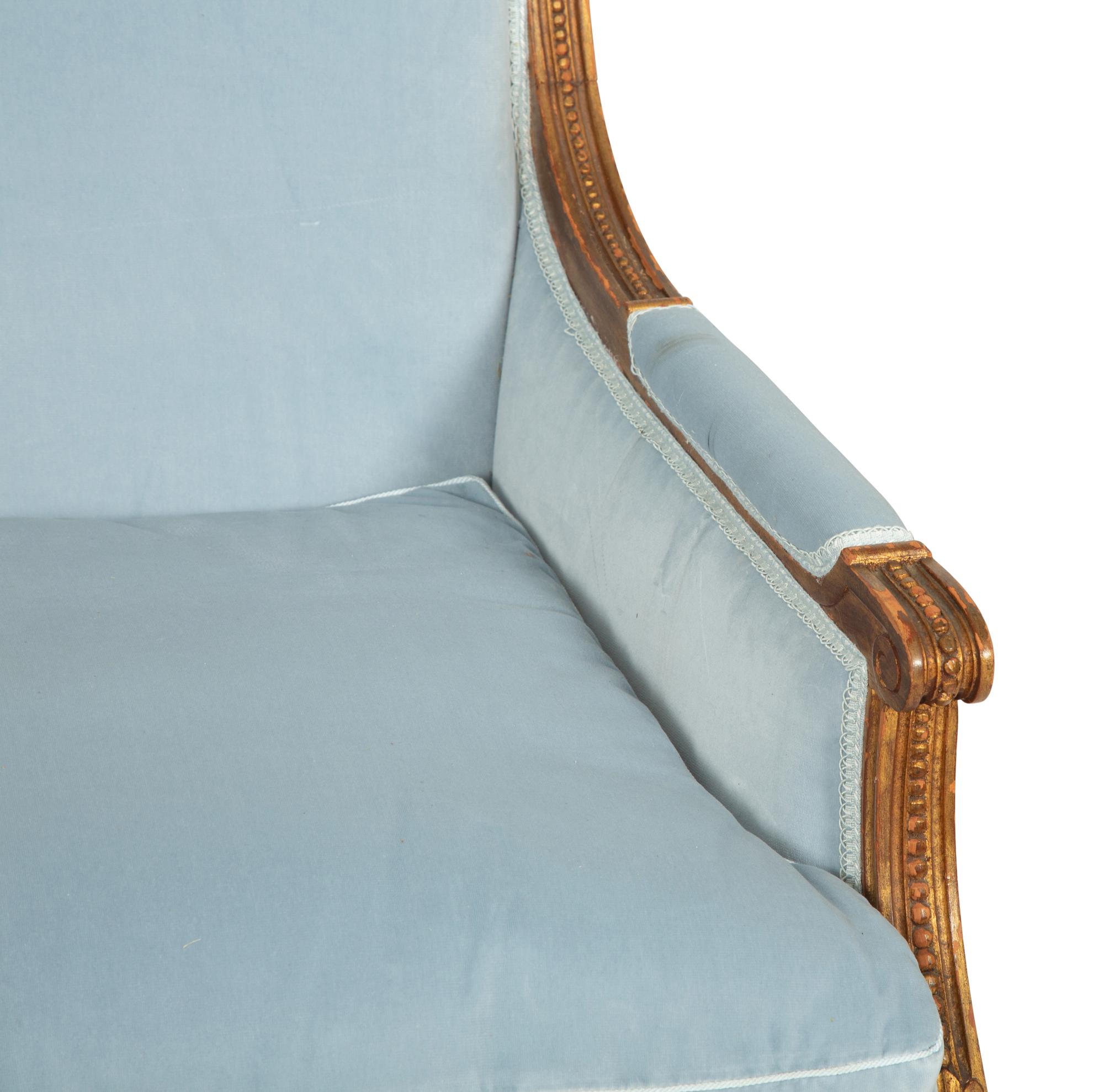 A Louis XVI Style Giltwood Canapé