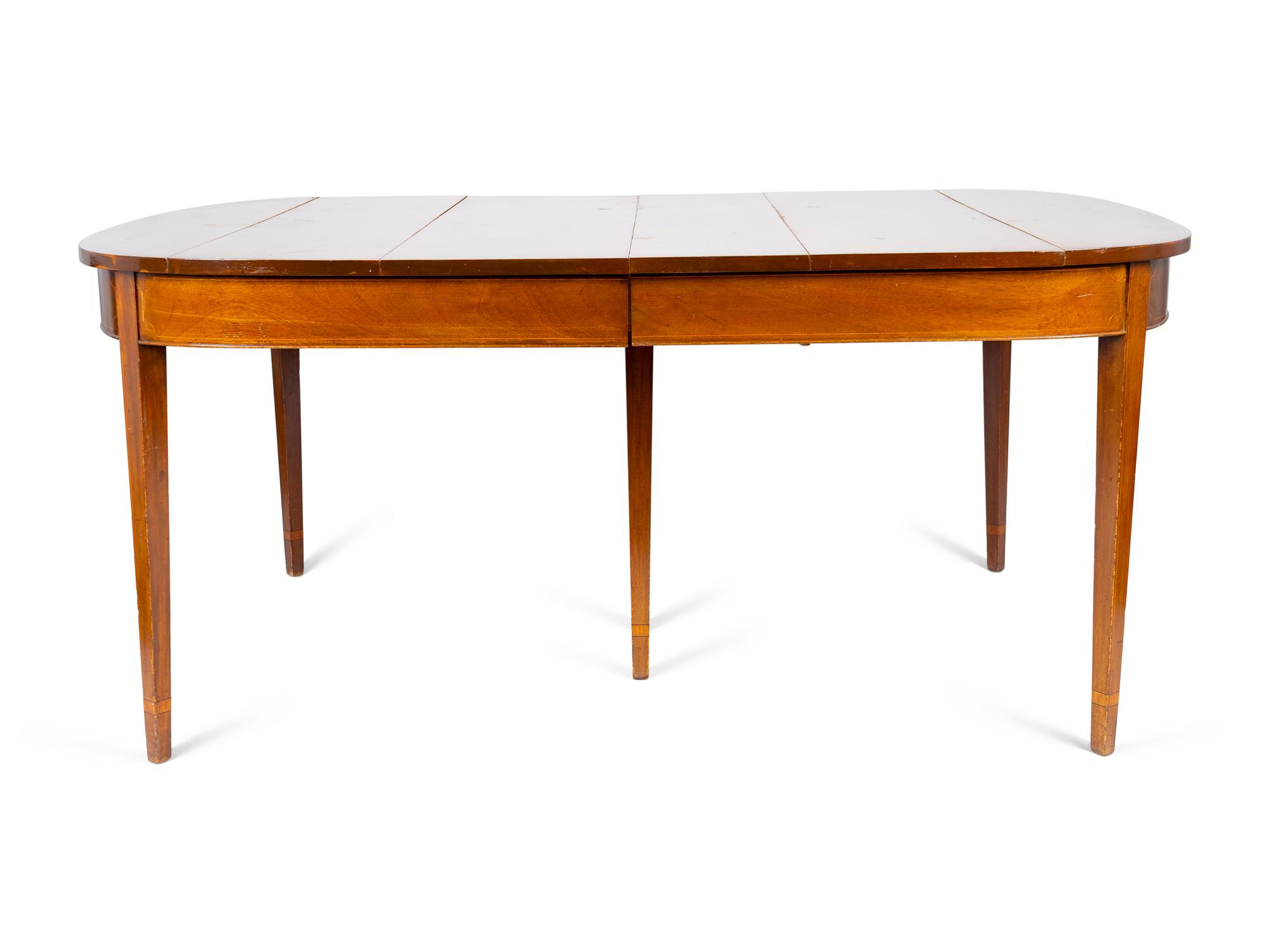 A George III Style Mahogany D-end Dining Table — 19TH CENTURY