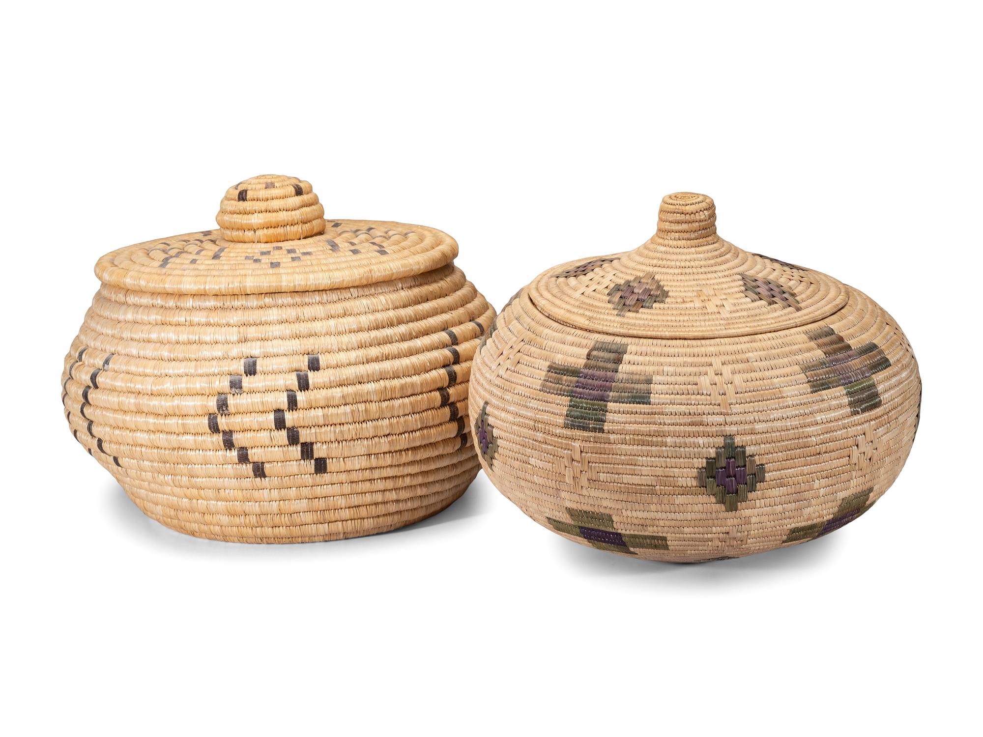 Alaskan Native Lidded Storage Baskets