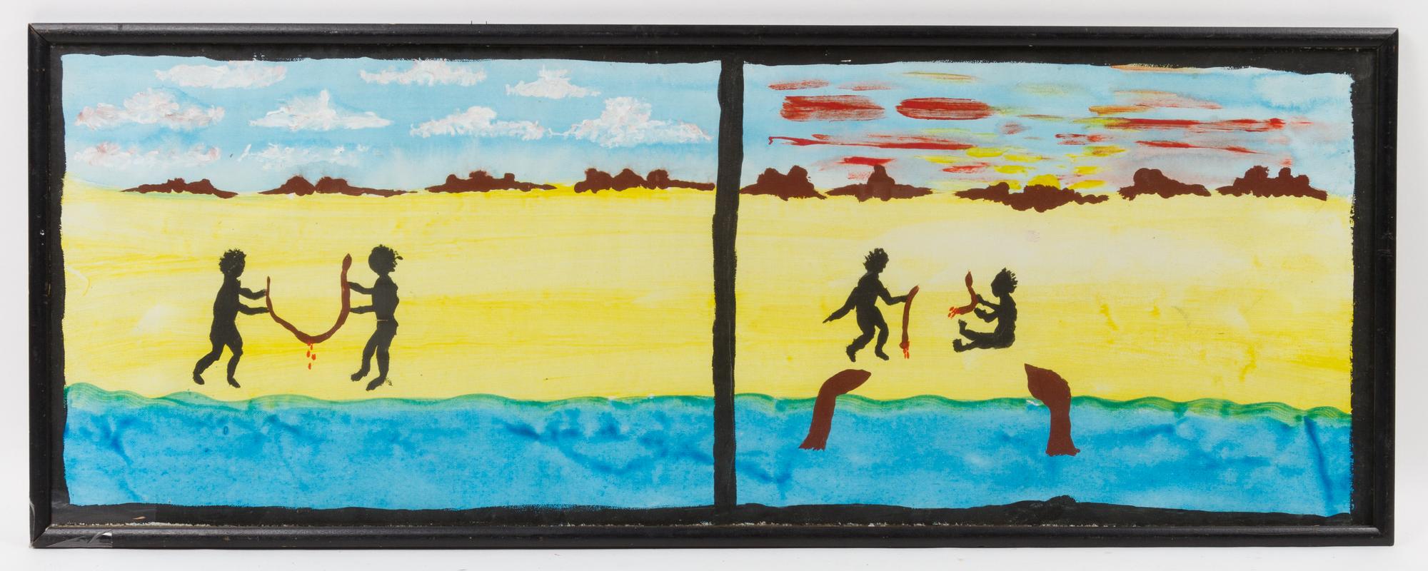 Artist Unknown, (20th century), Kuranda Rain Forest (two Aboriginal paintings)