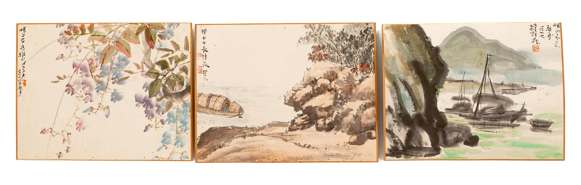 A Chinese School Folio of Paintings and Calligraphy Largest: 11 1/4 x 15 1/2 inches. — LIKELY 20TH CENTURY