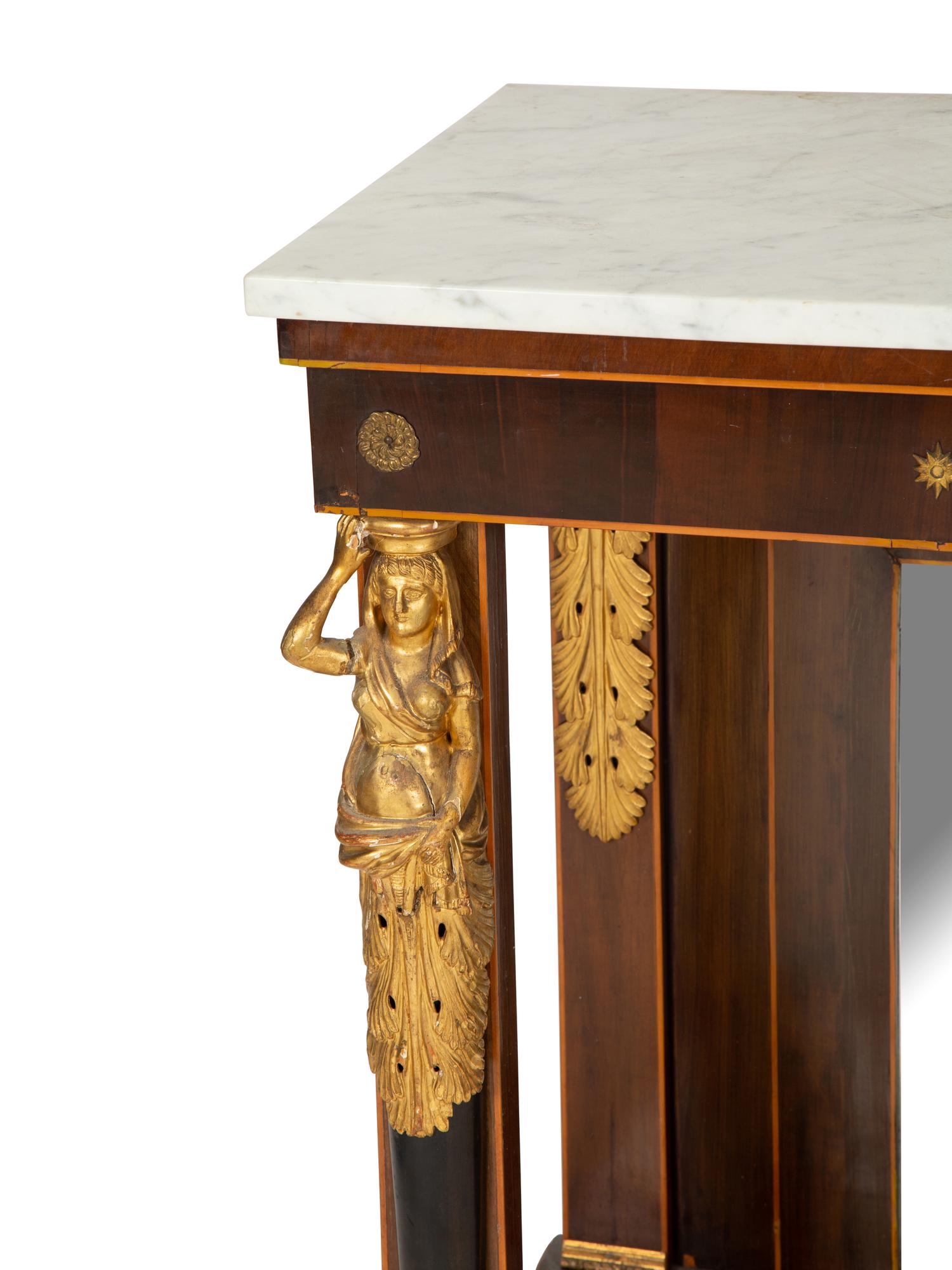 An American Empire Style Marble-Top Pier Table — 19th Century