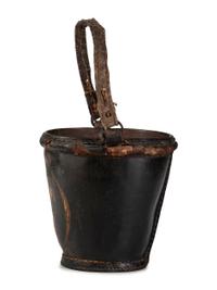 An English Leather Eagle-Decorated Fire Bucket