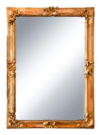 An Italian Baroque Style Painted and Parcel Gilt Mirror