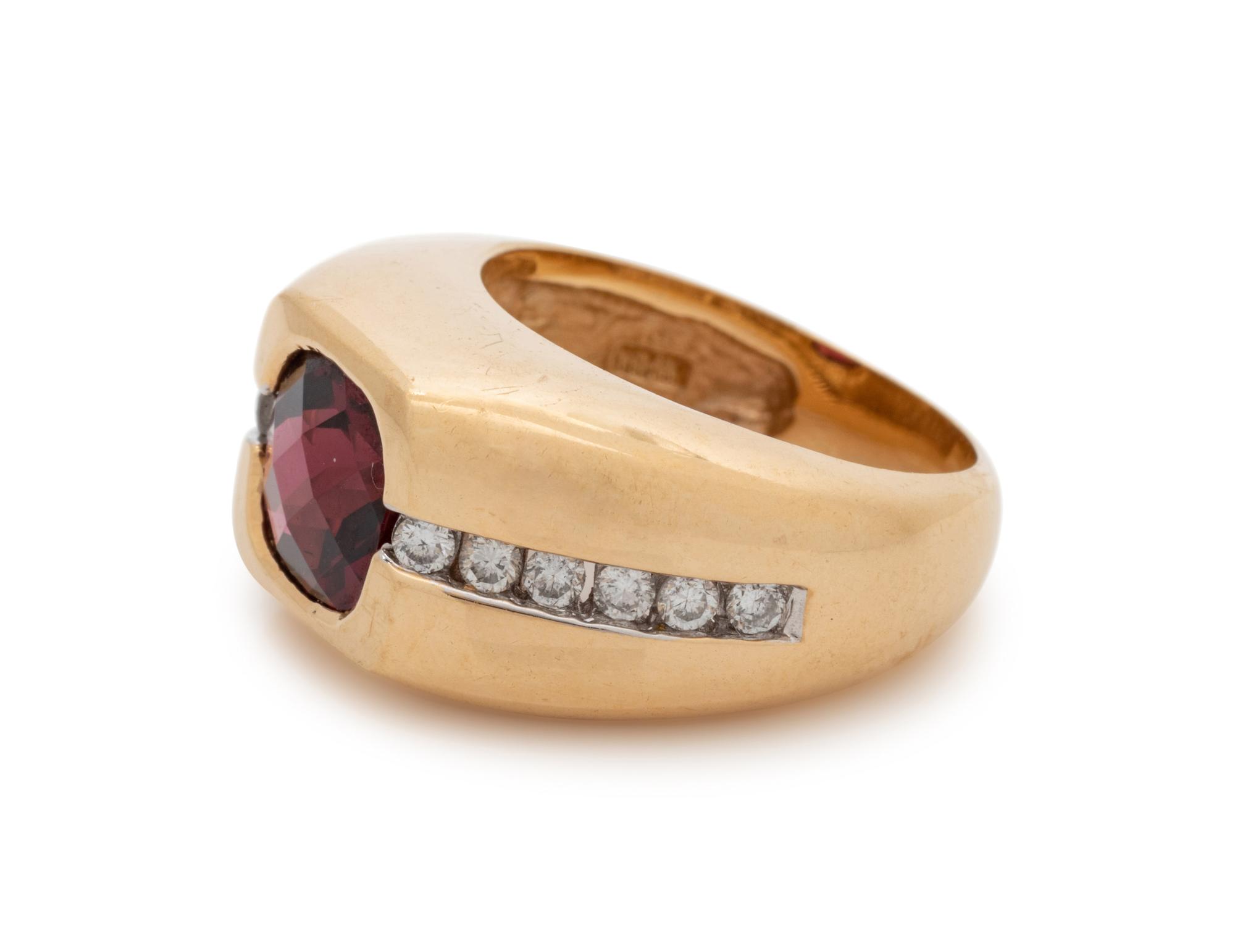 GARNET AND DIAMOND RING