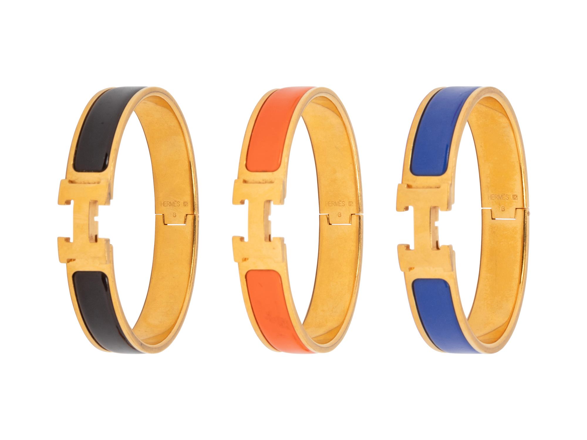 Three Hermès Clic H Bracelets