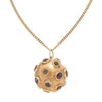 YELLOW GOLD AND MULTIGEM 'SPUTNIK' PENDANT AND CHAIN