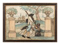 Four Collage Pictures with Silk