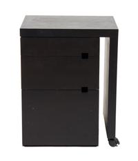 A Mid Century Modern Revolving Folding Writing Table and Cabinet Height 30 x width 23 1/4 (41 when open) x depth 19 inches. — 20TH CENTURY