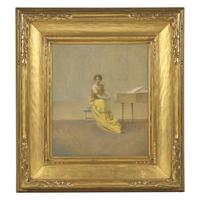 Thomas Wilmer Dewing (American, 1851-1938) — The Music Lesson , 1921