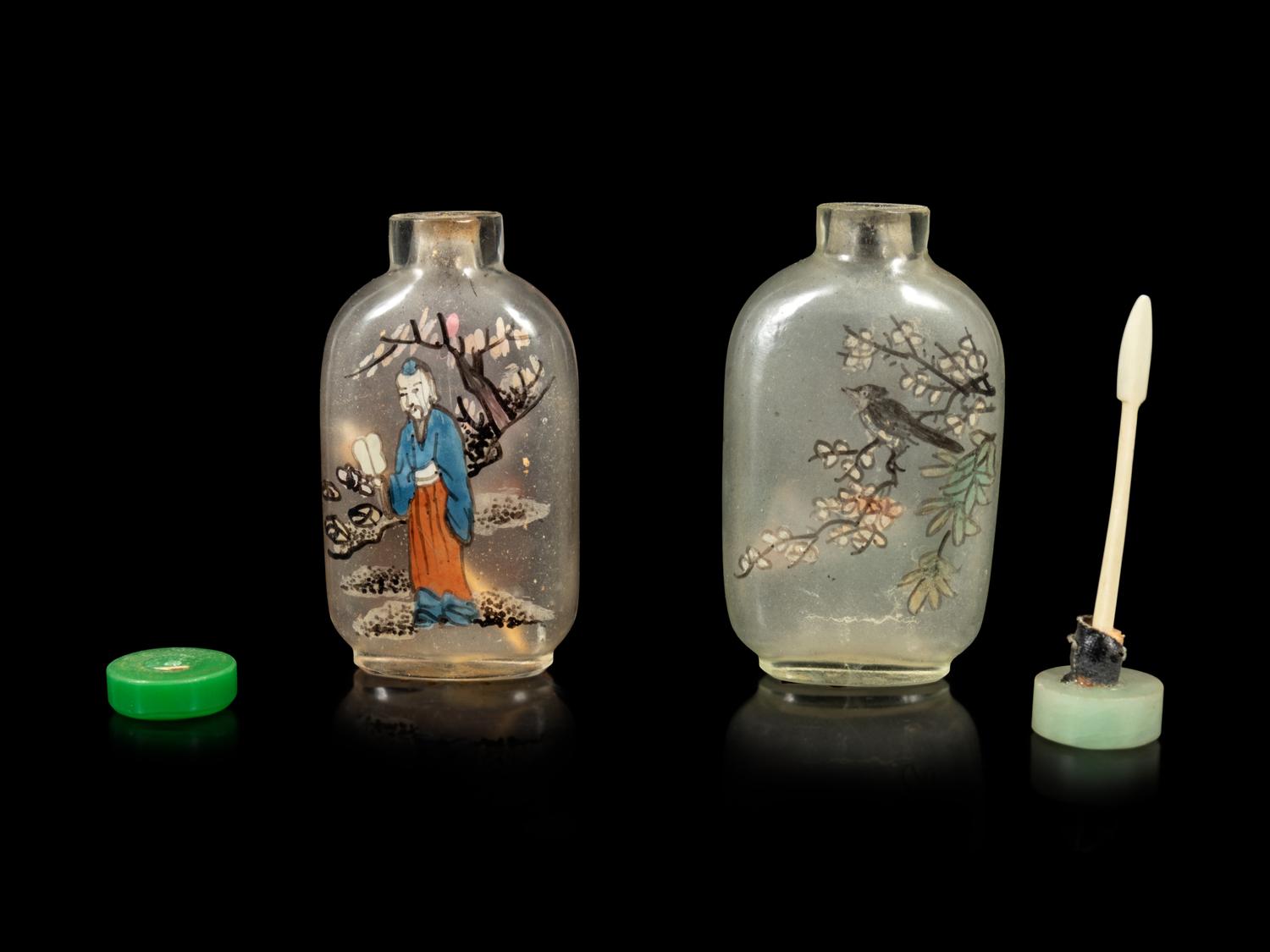 Two Chinese Inside Painted Glass Snuff Bottles