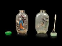 Two Chinese Inside Painted Glass Snuff Bottles