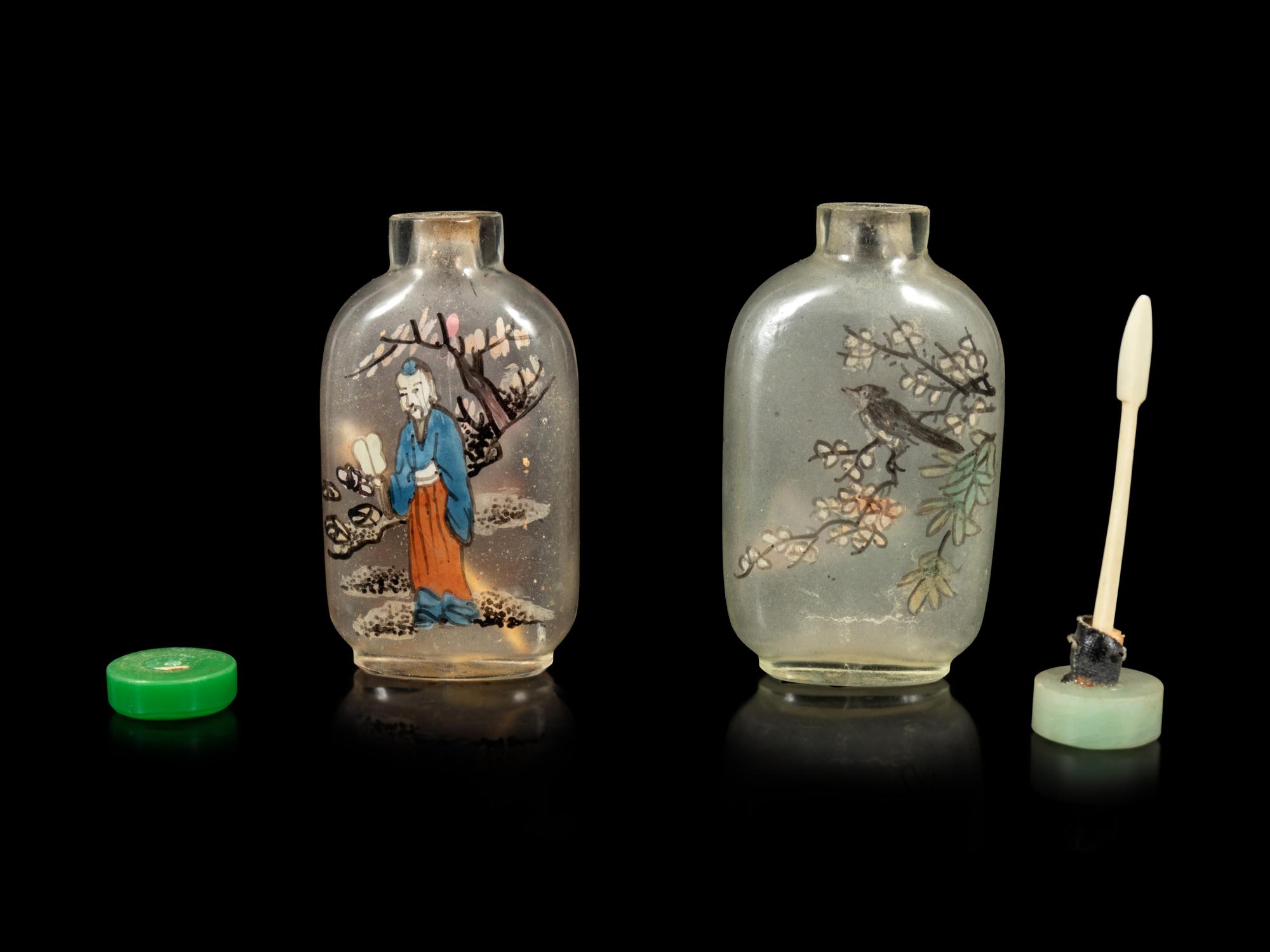 Two Chinese Inside Painted Glass Snuff Bottles