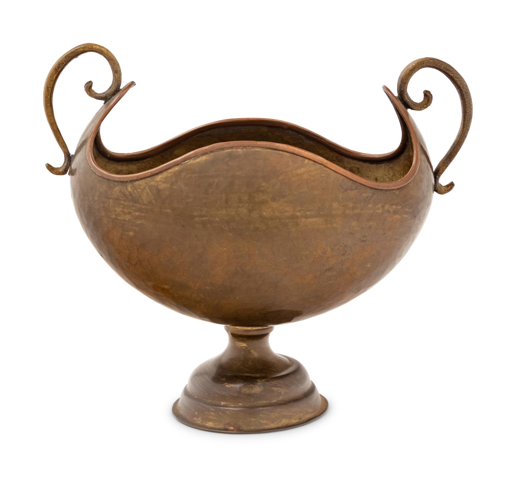 A Russian Hammered Brass Urn