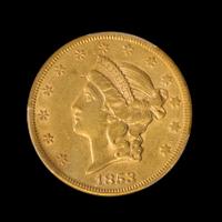 A United States 1853/'2' Liberty Head $20 Gold Coin