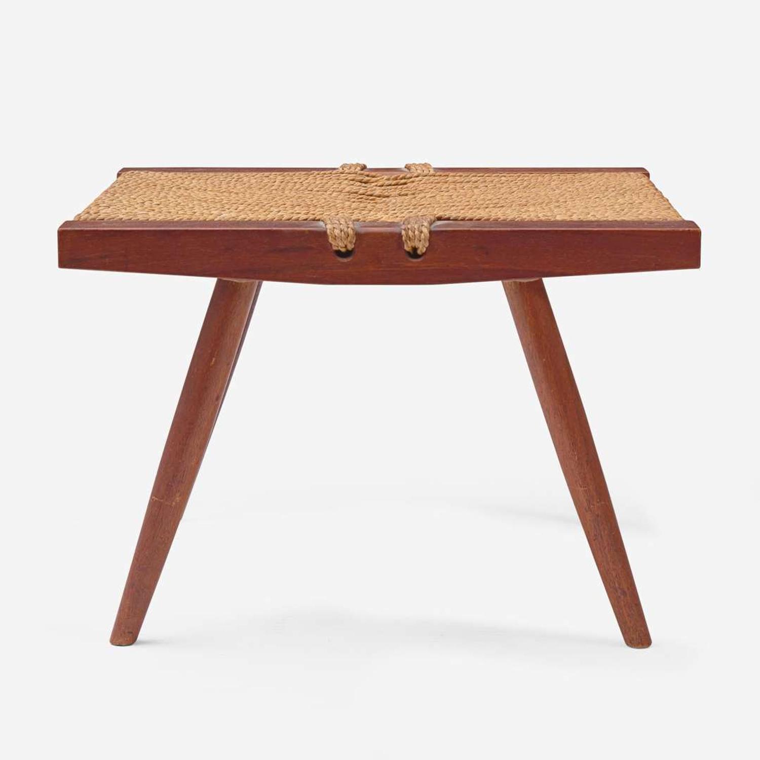 George Nakashima A "Grass-Seated" Stool, New Hope, Pennsylvania, 1964