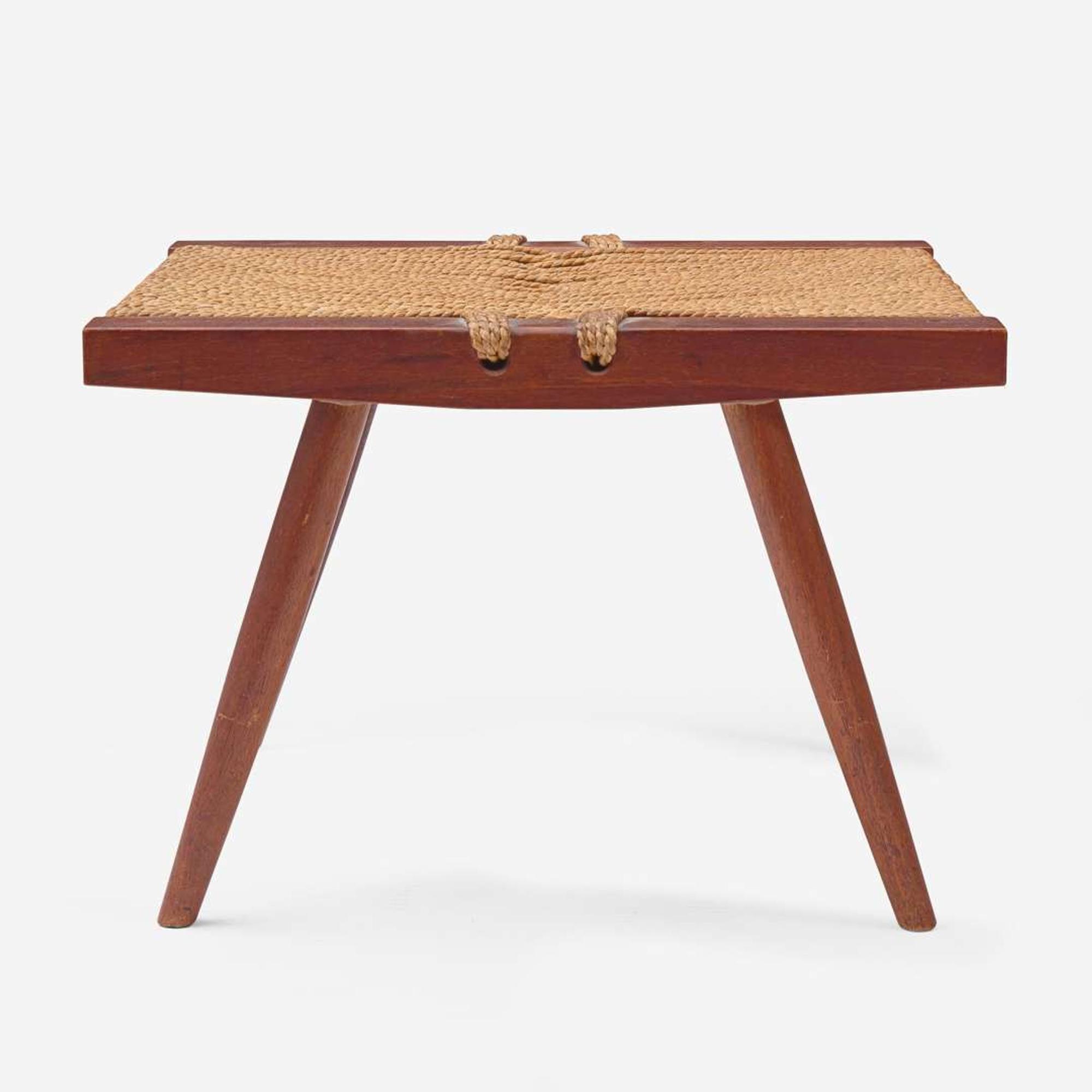 George Nakashima A "Grass-Seated" Stool, New Hope, Pennsylvania, 1964