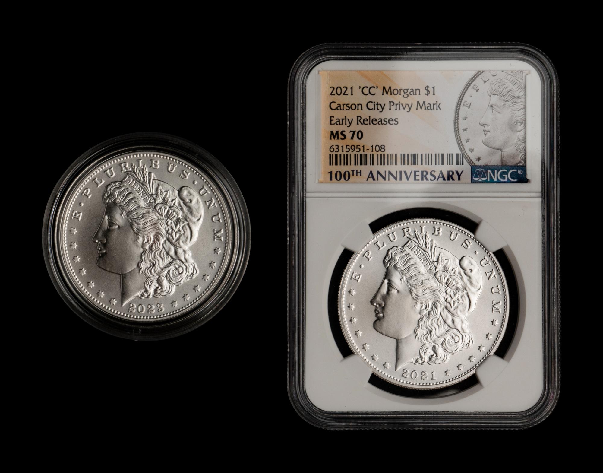 A Collection of Eighty-One Morgan Commemorative $1 Mint and Proof Coins