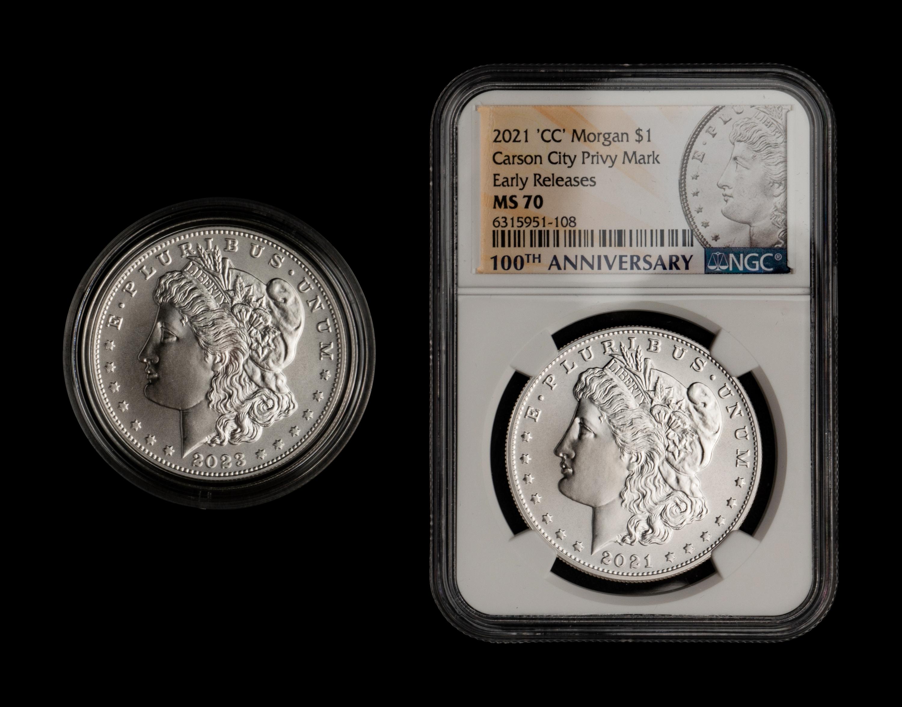 A Collection of Eighty-One Morgan Commemorative $1 Mint and Proof Coins