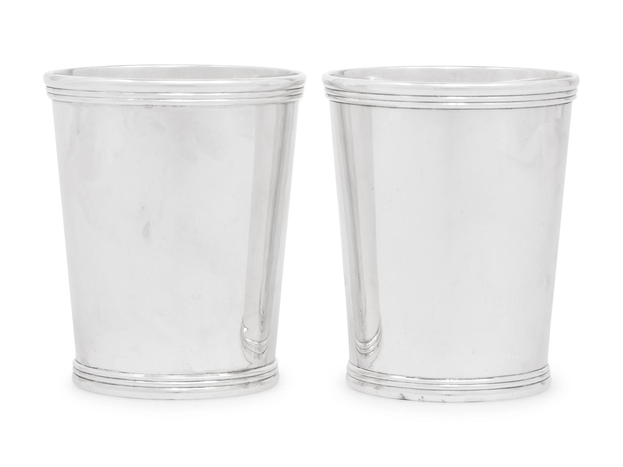 A Pair of American Coin Silver Julep Cups