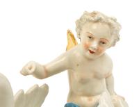 A Meissen Style Porcelain Swan-Form Centerpiece — 19TH CENTURY