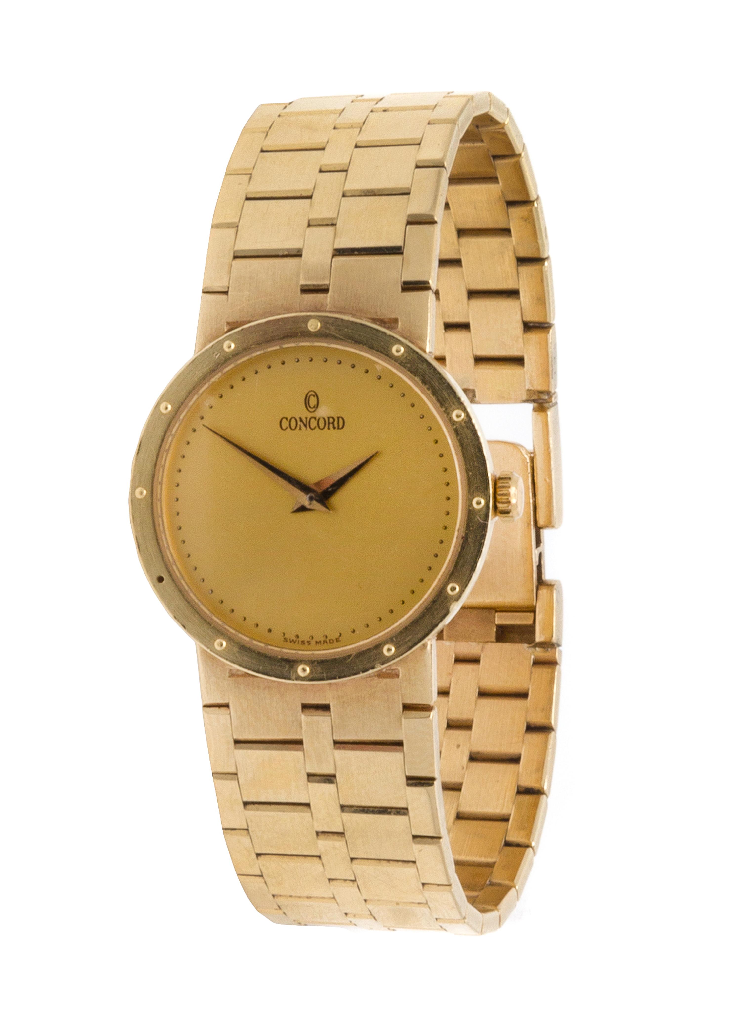 A 14 Karat Yellow Gold Wristwatch, Concord, 29.90 dwts.