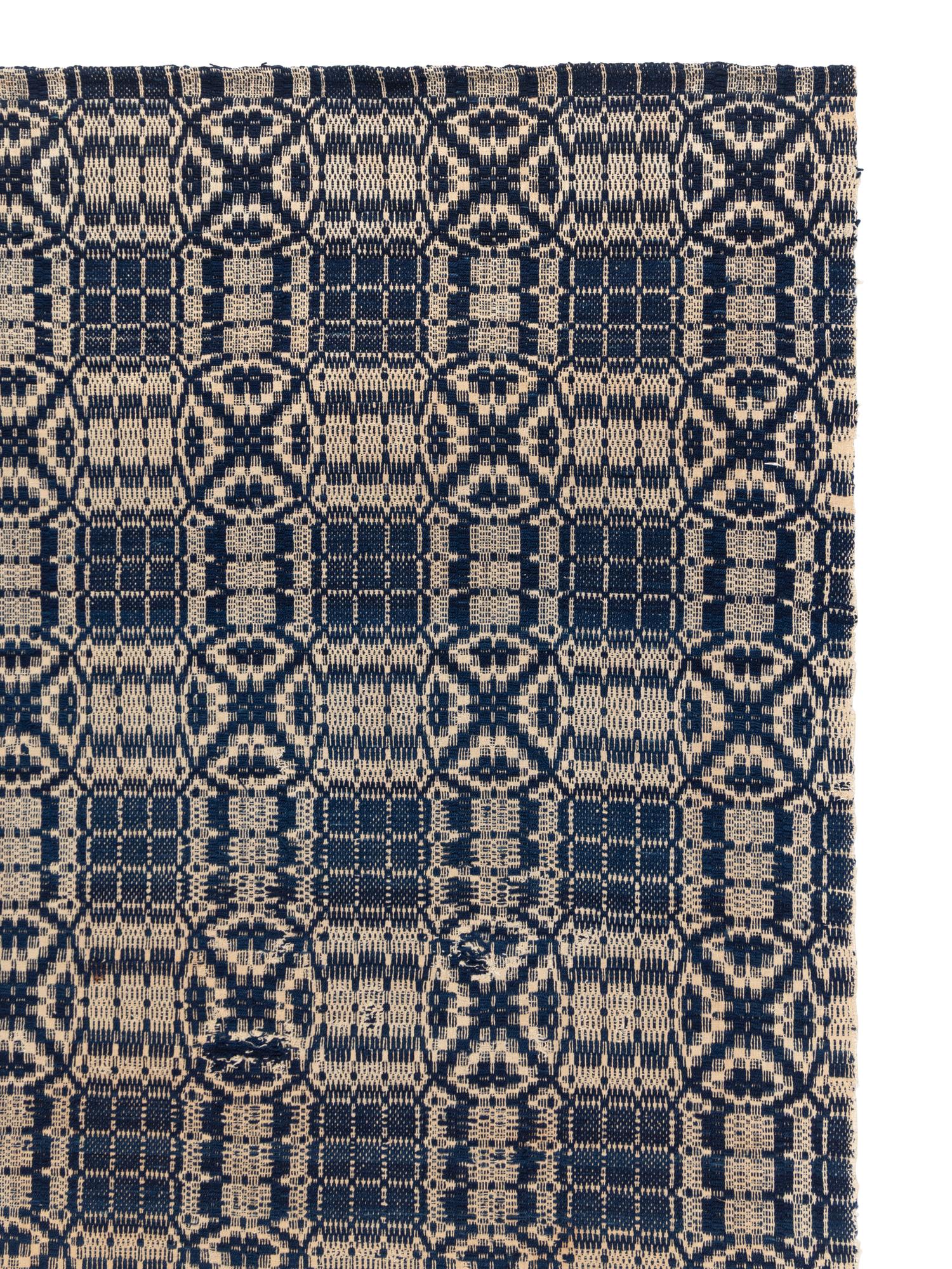 Three Cotton and Wool Jacquard Coverlets
