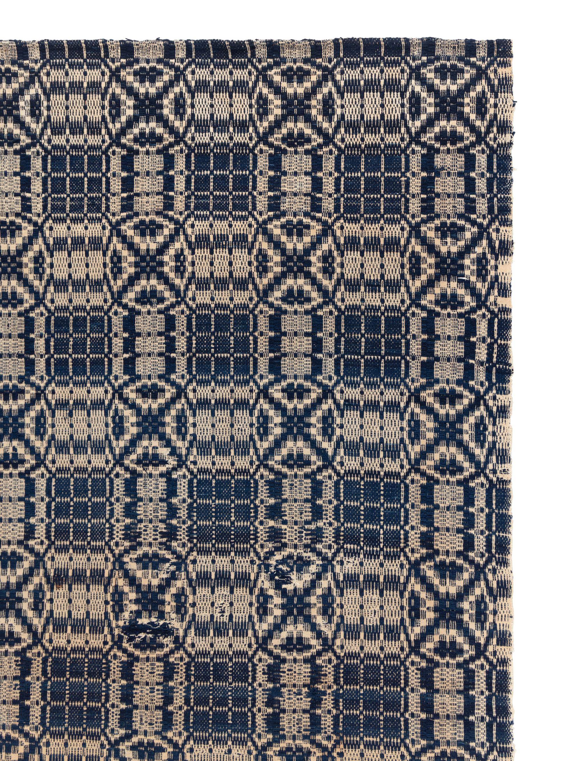 Three Cotton and Wool Jacquard Coverlets