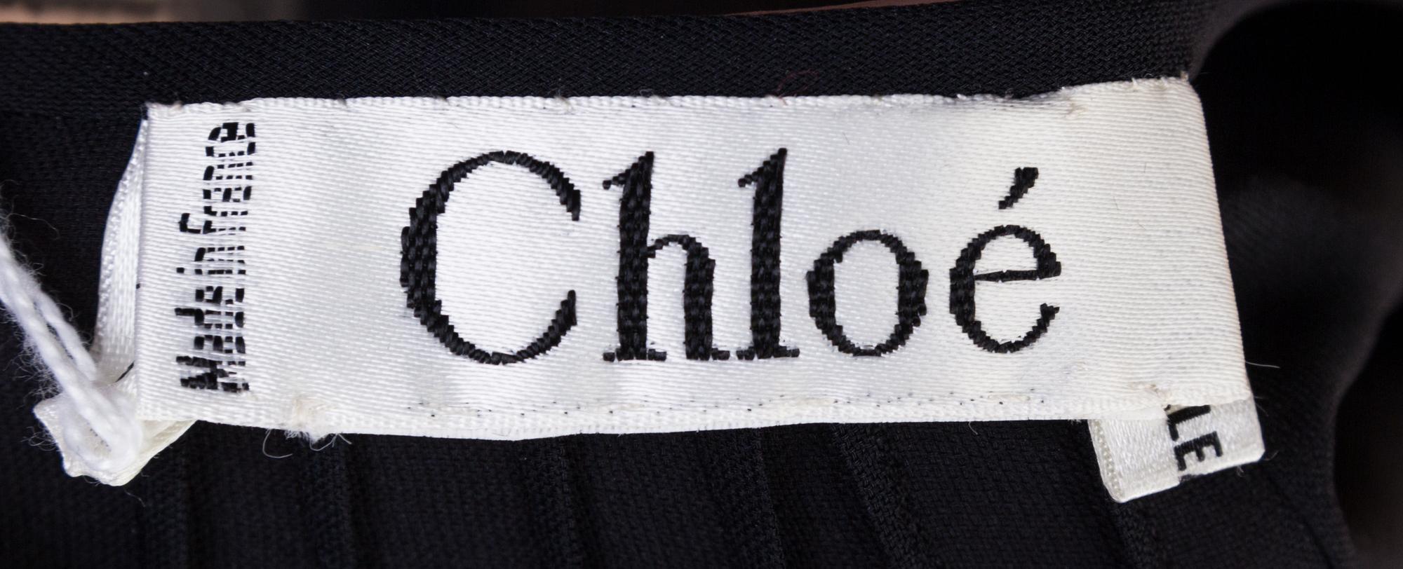 A Chloe Black Silk Blouse, Size 38.