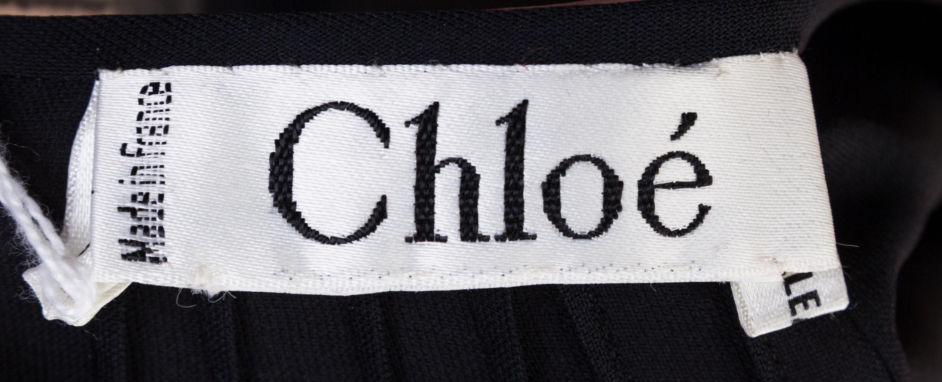 A Chloe Black Silk Blouse, Size 38.