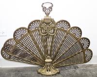 A Victorian Brass Fan Form Fire Screen Height 27 inches. — 20TH CENTURY