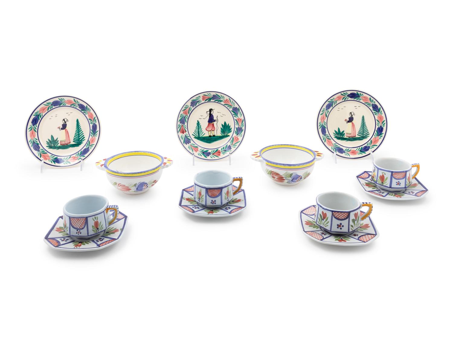 Twenty-Six Quimper Faience Table Articles — 20TH CENTURY